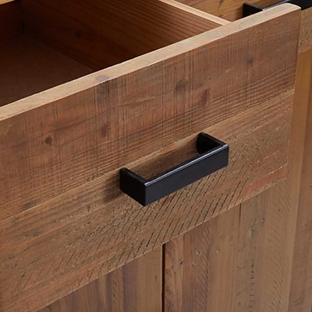 Solid Pinewood Shoe Rack with 2 Drawers, 75x40x110 cm
