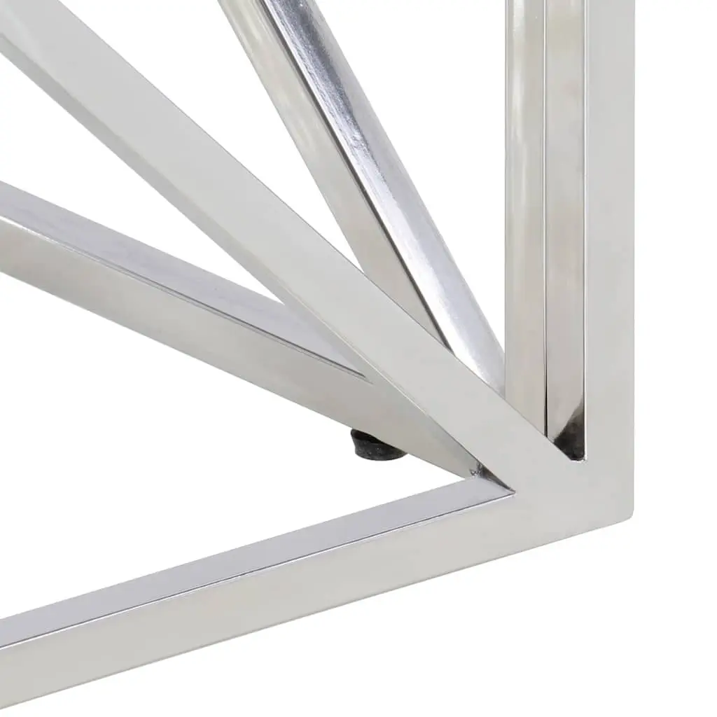 Coffee Table with Tempered Glass Top and Steel Frame