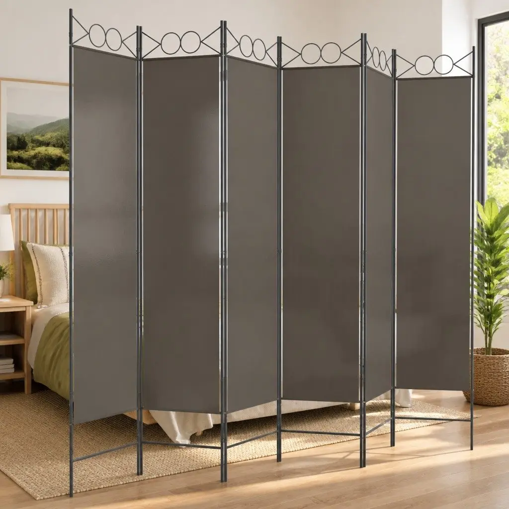 6-Panel Privacy Screen Partition Anthracite 240x200cm