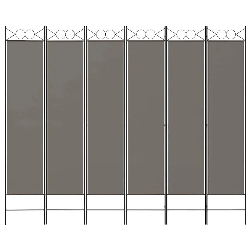 6-Panel Privacy Screen Partition Anthracite 240x200cm