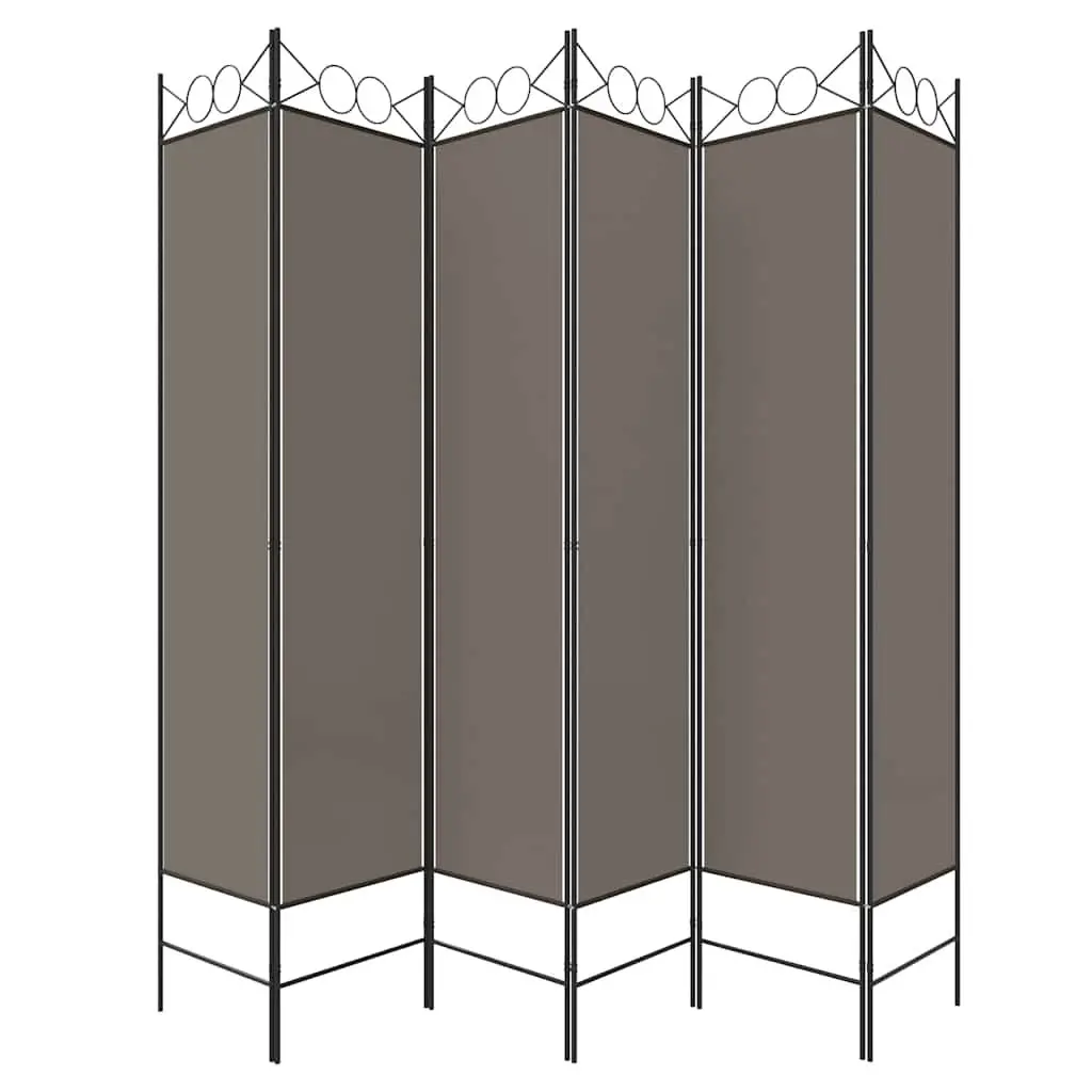 6-Panel Privacy Screen Partition Anthracite 240x200cm