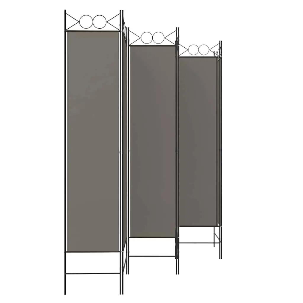 6-Panel Privacy Screen Partition Anthracite 240x200cm