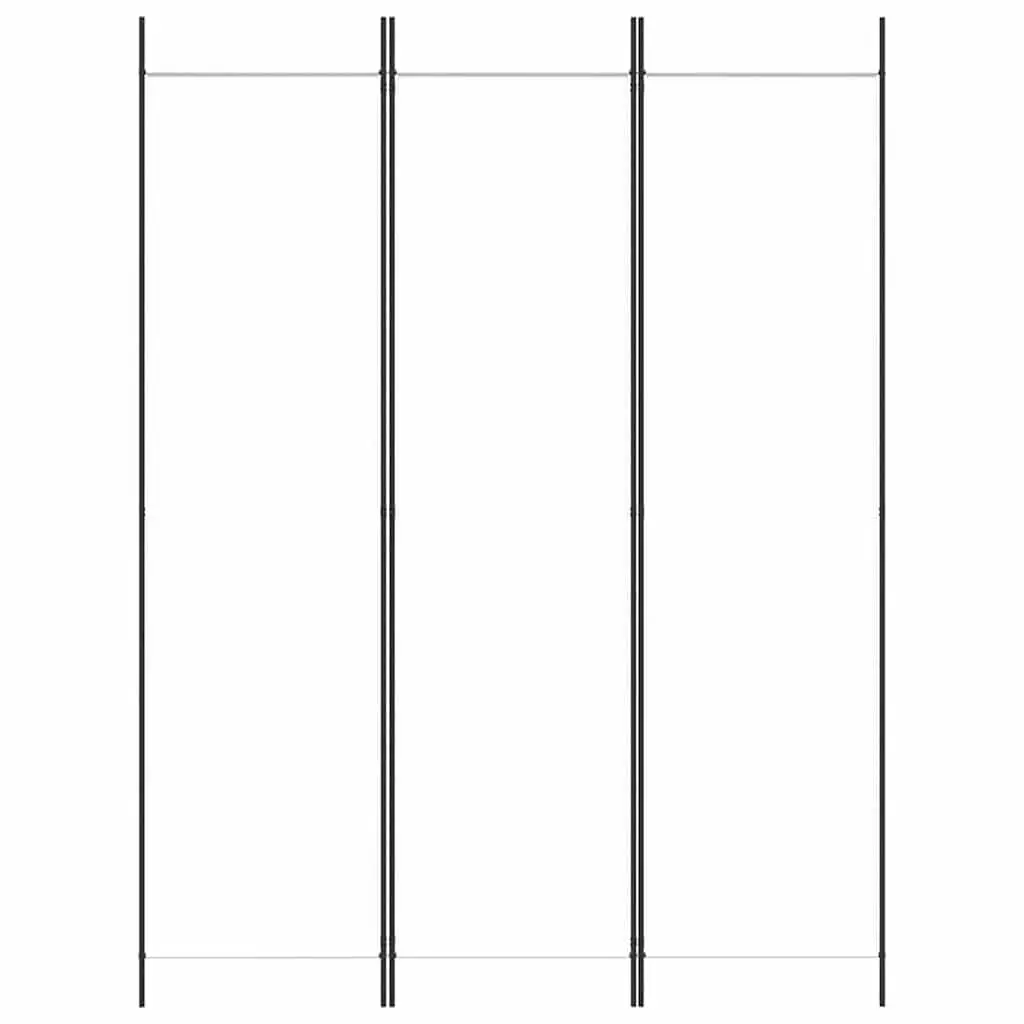 3-Panel Room Divider Fabric White 150x200cm