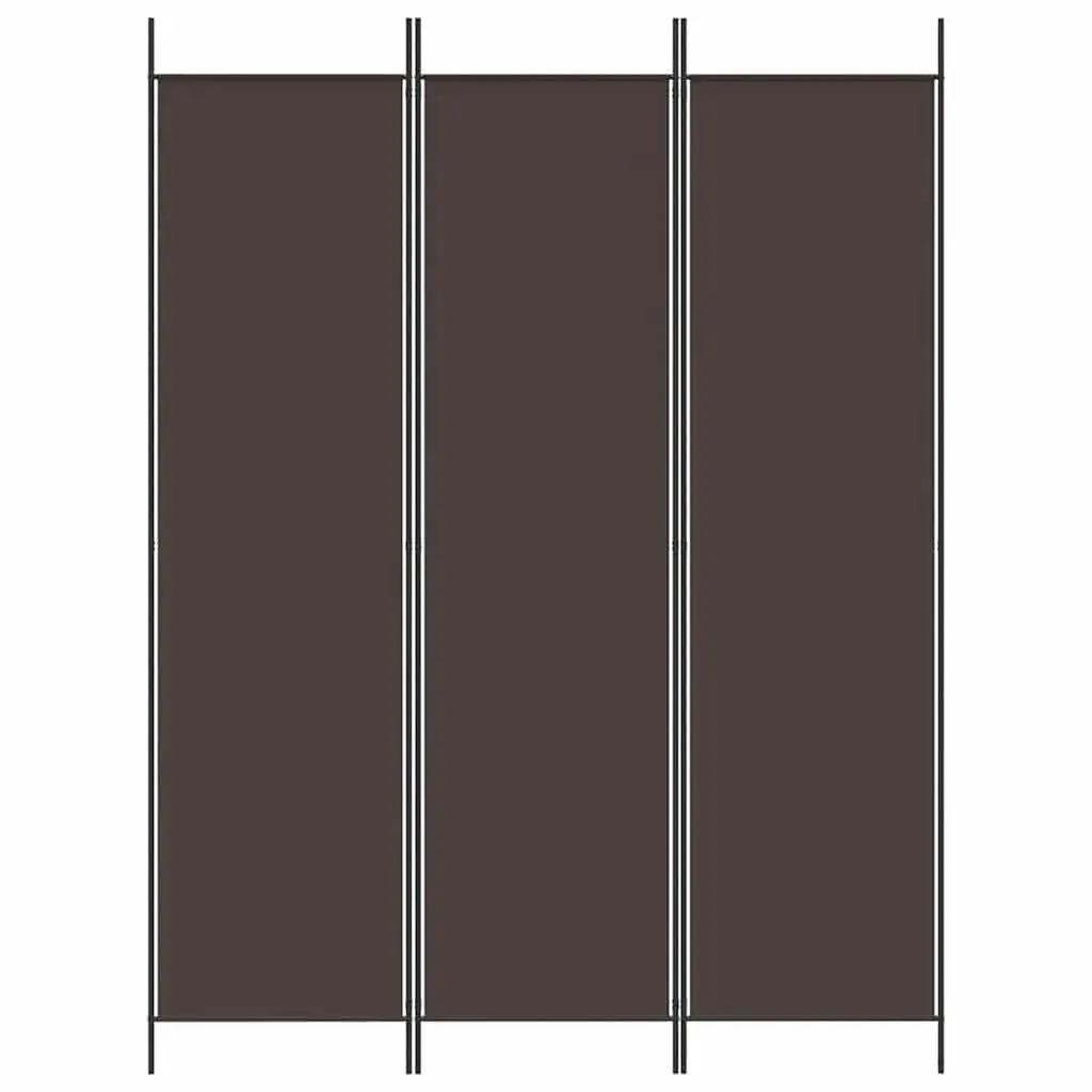 Brown Fabric 3-Panel Room Divider Screen 150x200cm