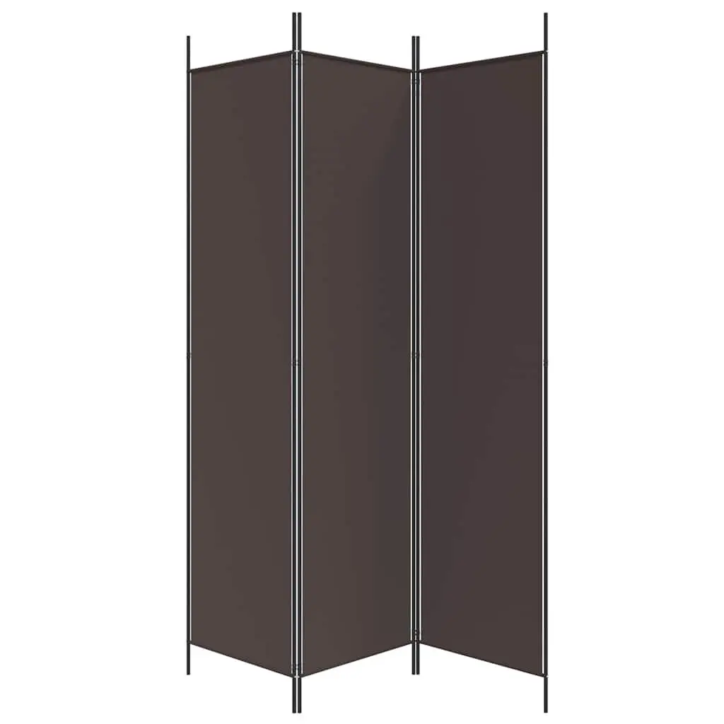 Brown Fabric 3-Panel Room Divider Screen 150x200cm
