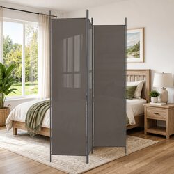 3-Panel Room Divider Folding Partition Screen Fabric Privacy Space Anthracite