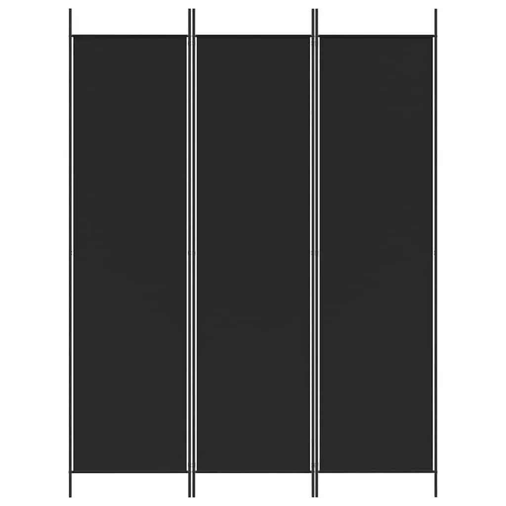 Black 3-Panel Room Divider Screen 150x200cm