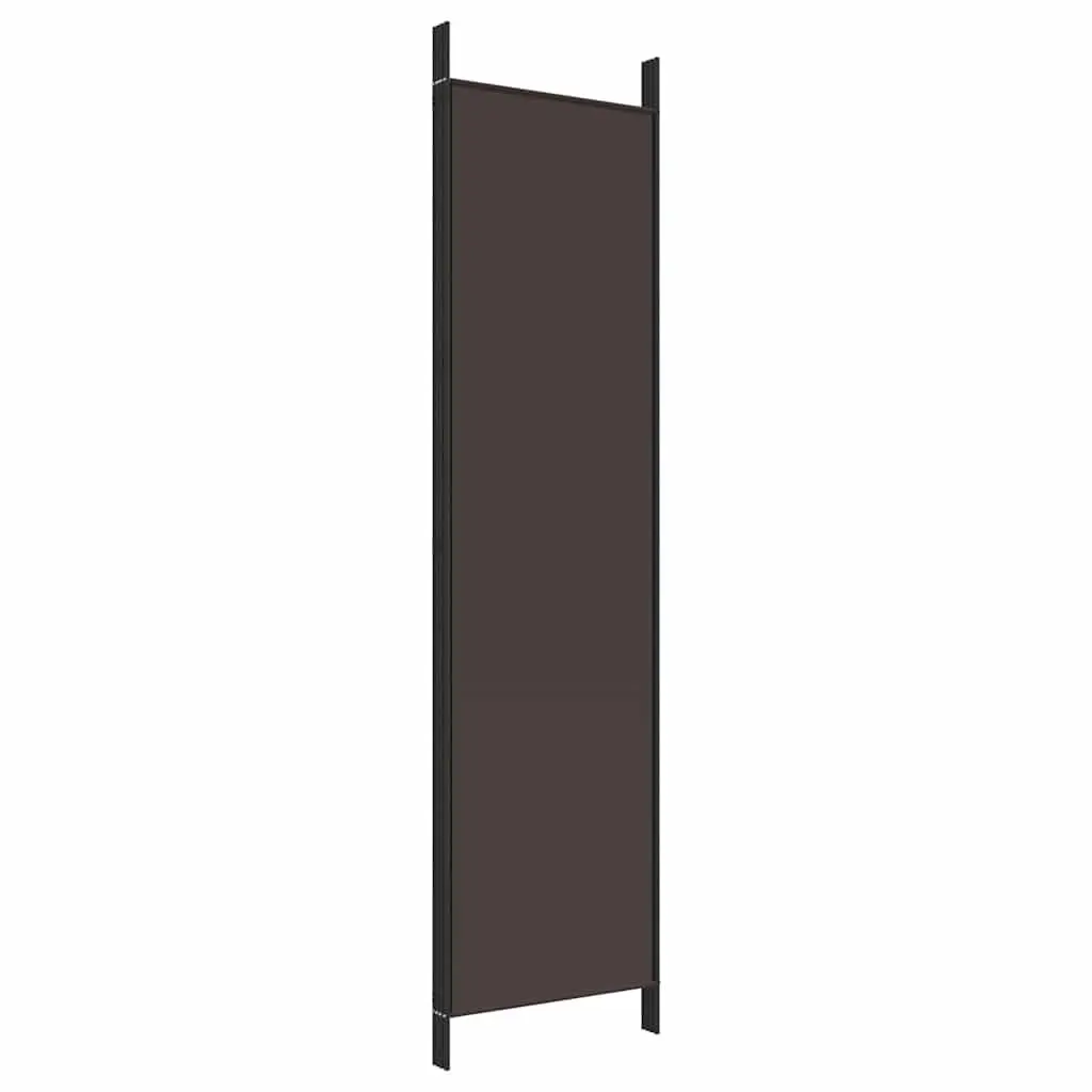 4-Panel Room Divider Screen in Brown Fabric