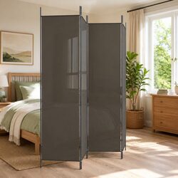 4-Panel Room Divider Screen Folding Partition Anthracite Privacy Divider Panel