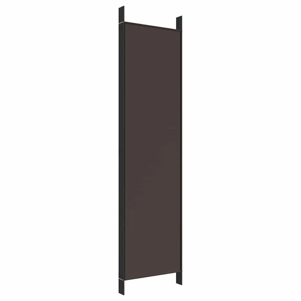 Brown 5-Panel Folding Room Divider Screen for Privacy