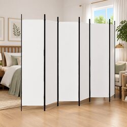 Stylish White Folding Room Divider with 6 Panels