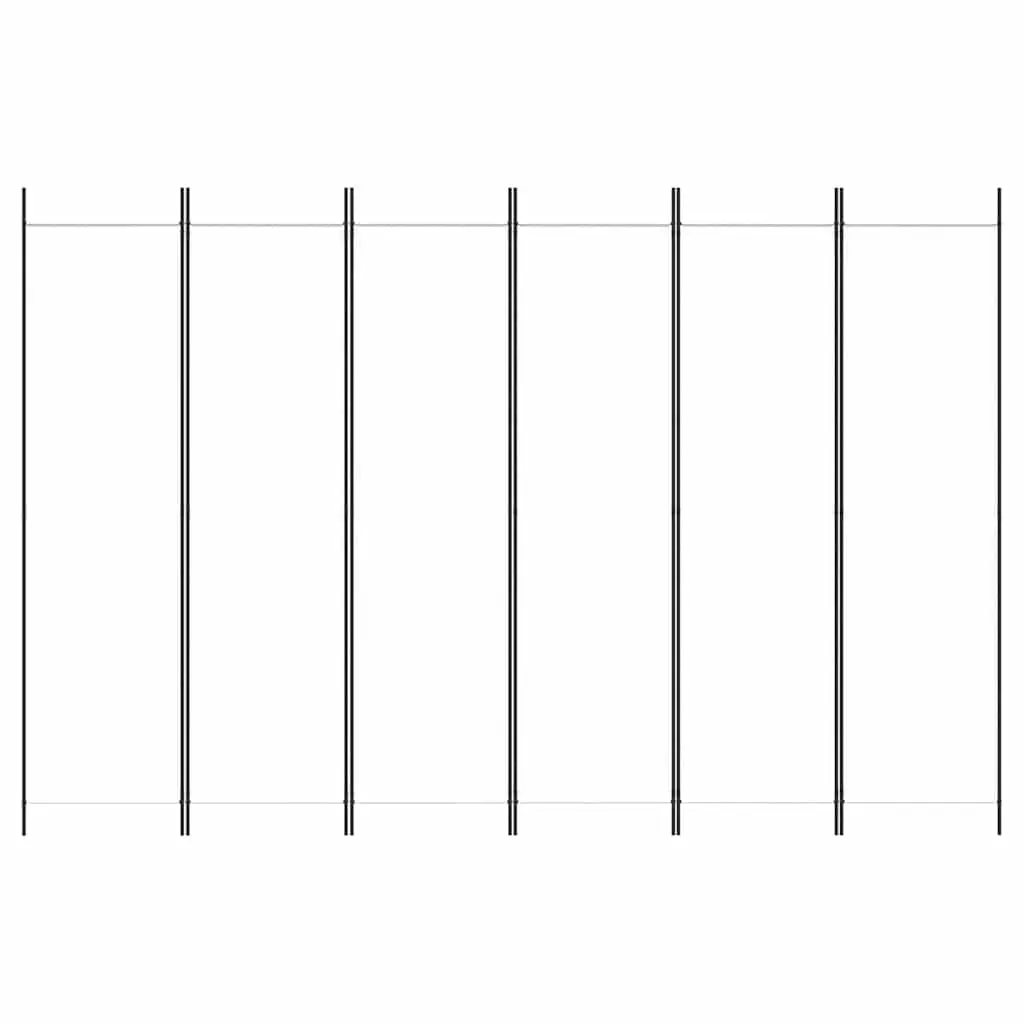 White Folding Room Divider with 6 Panels