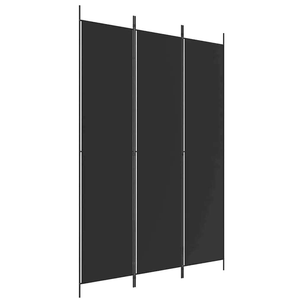3-Panel Foldable Room Divider Screen in Black