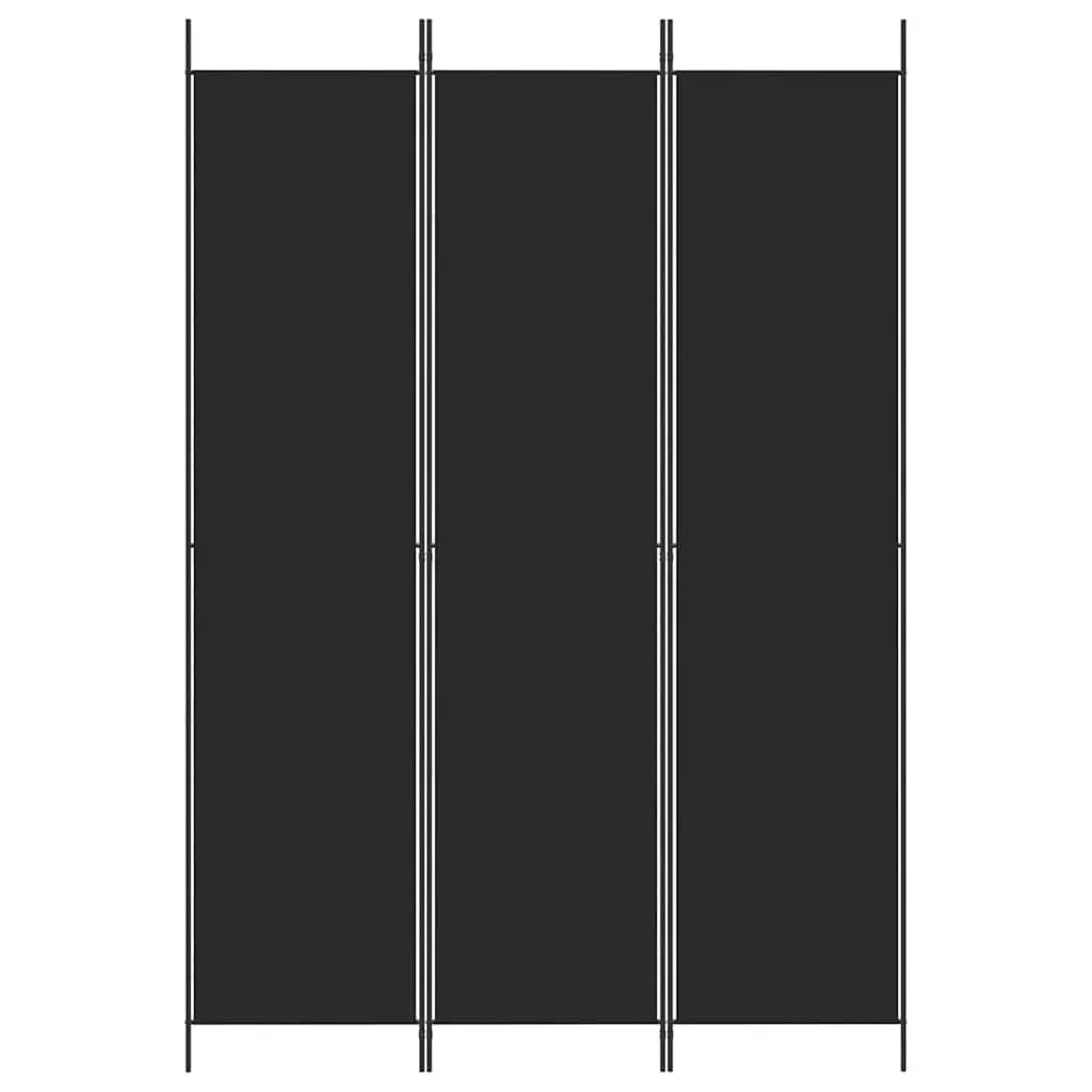 3-Panel Foldable Room Divider Screen in Black