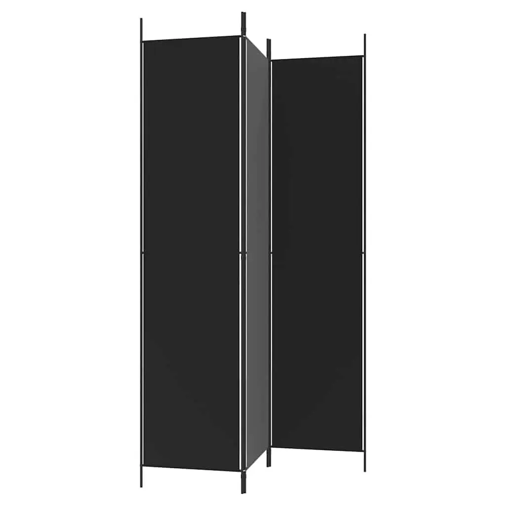 3-Panel Foldable Room Divider Screen in Black
