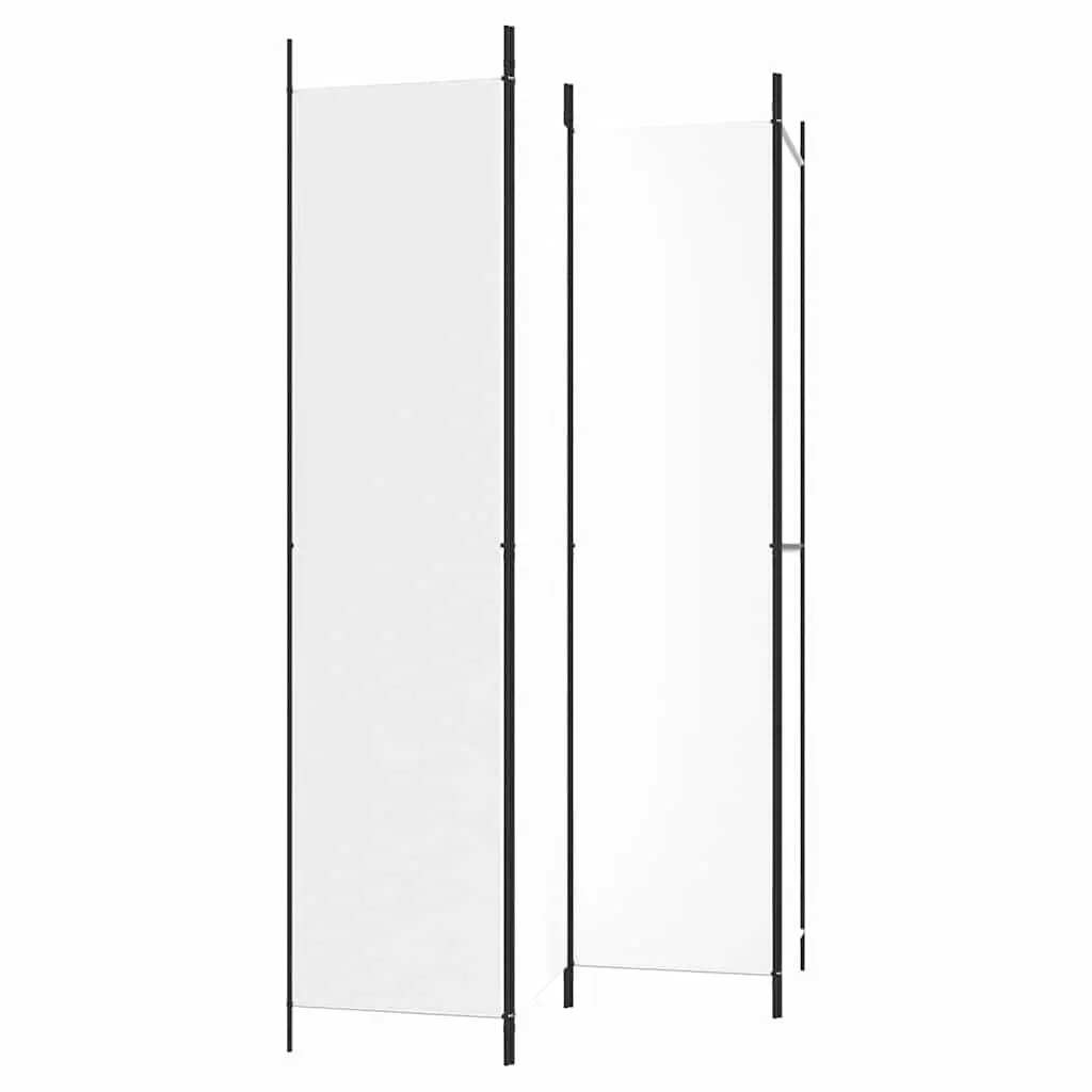 4-Panel White Room Divider with Fabric Finish