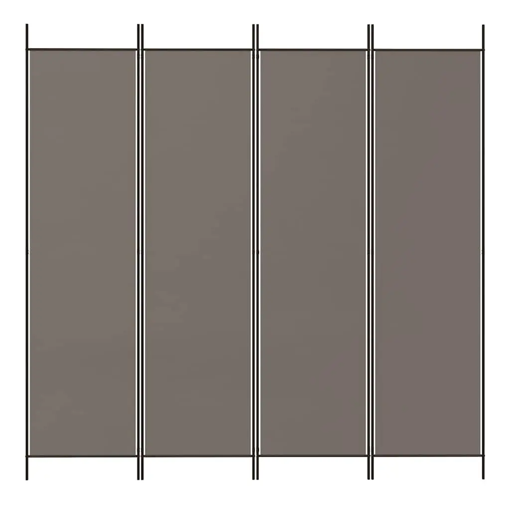 4-Panel Anthracite Room Divider Fabric Screen