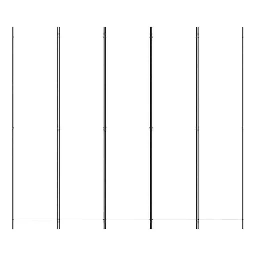 5-Panel Room Divider Screen in White Fabric