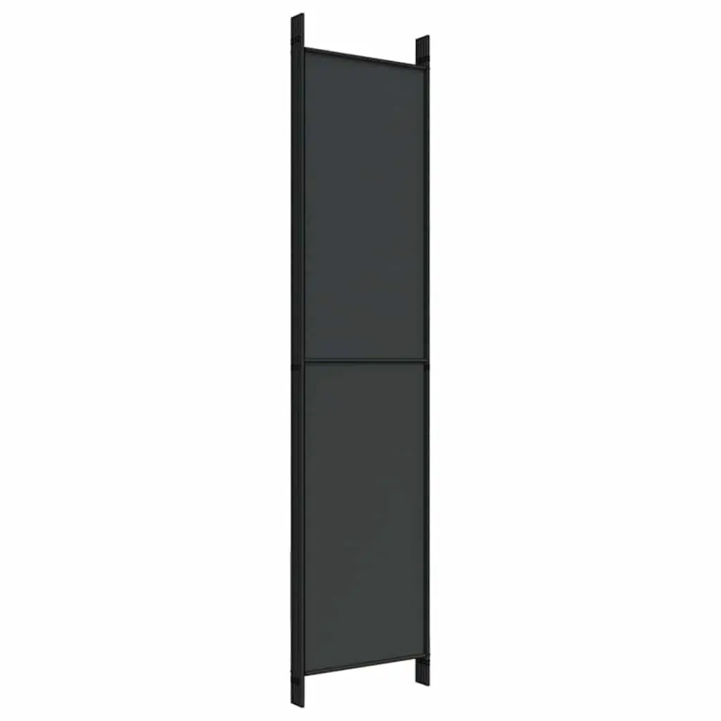 Room Divider Screen 5-Panel Foldable Privacy Partition Black 250x220 cm Fabric