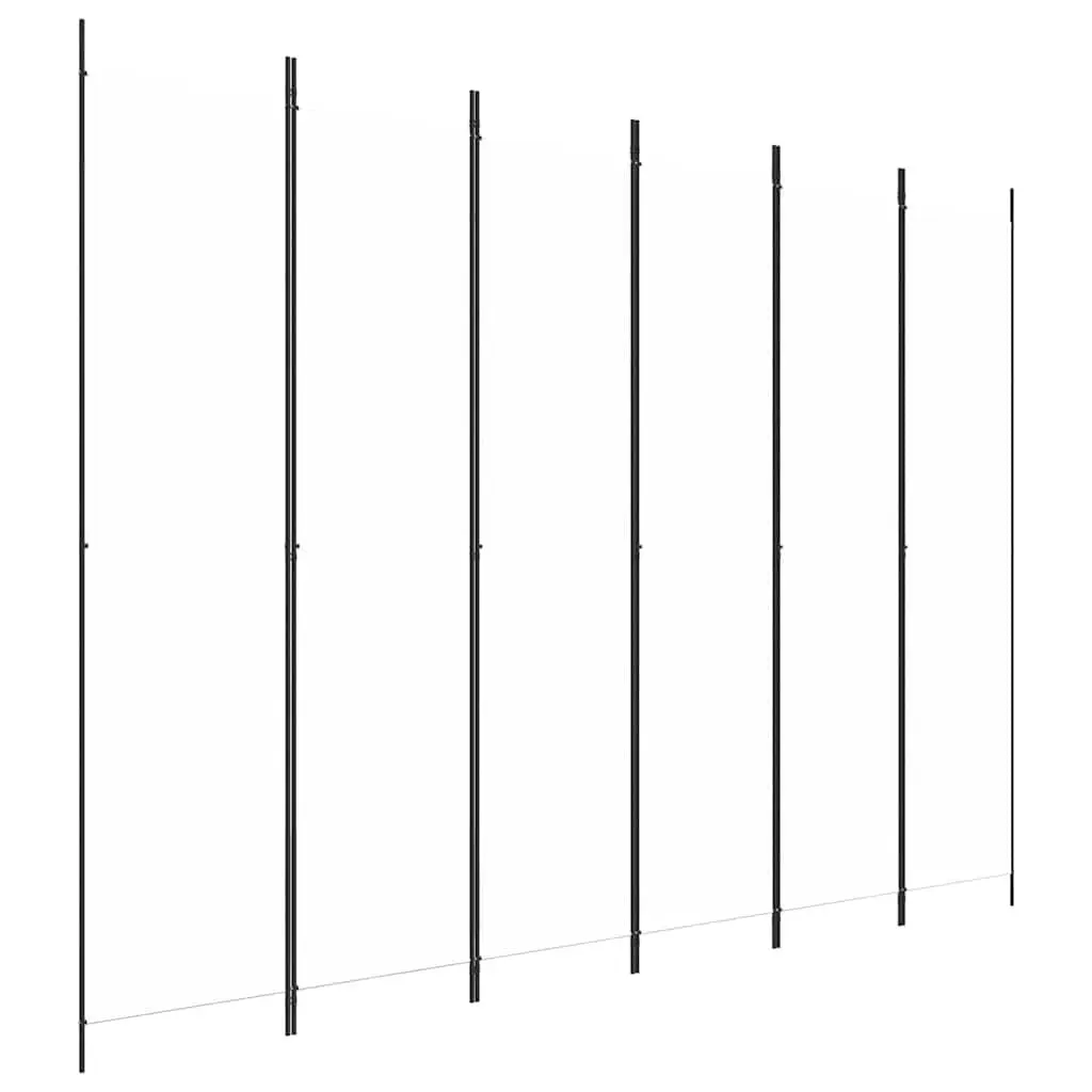 6-Panel Folding Screen Room Divider in White Fabric