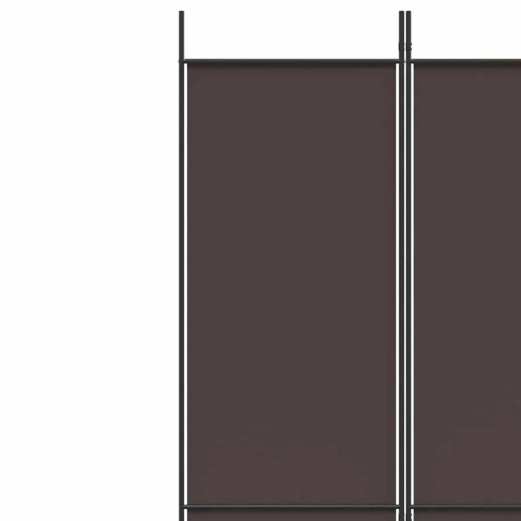 6-Panel Room Divider Brown Foldable Partition Screen Privacy Separator 300x220cm