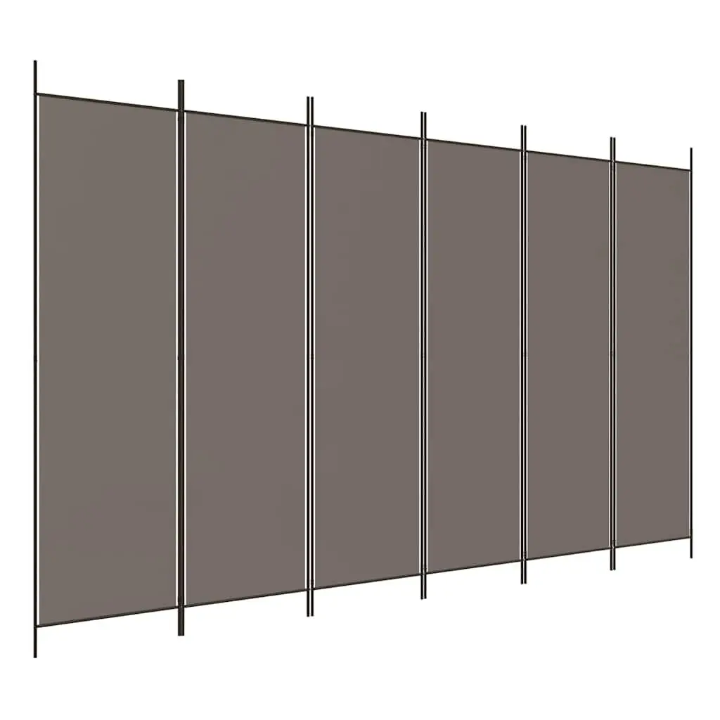 6-Panel Room Divider Anthracite Foldable Privacy Screen Partition 300x220cm