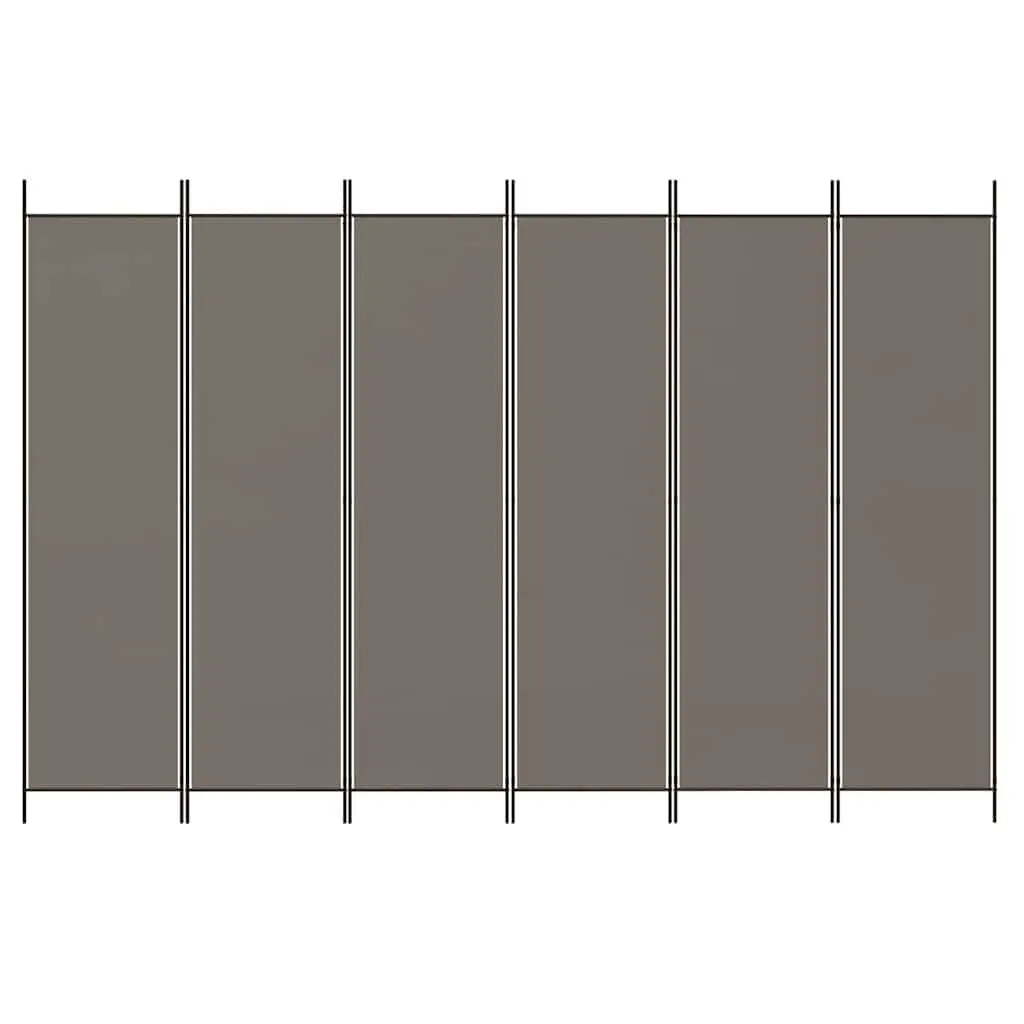 6-Panel Room Divider Anthracite Foldable Privacy Screen Partition 300x220cm
