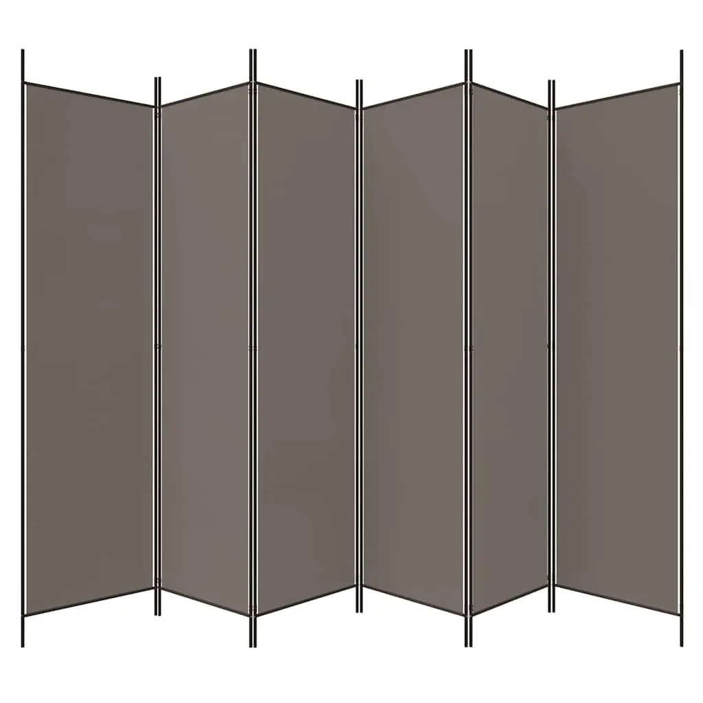 6-Panel Room Divider Anthracite Foldable Privacy Screen Partition 300x220cm