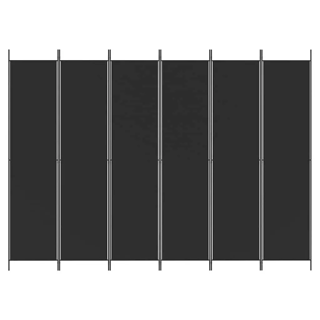 Room Divider Screen Fabric 300x220cm Foldable Black 6 Panel