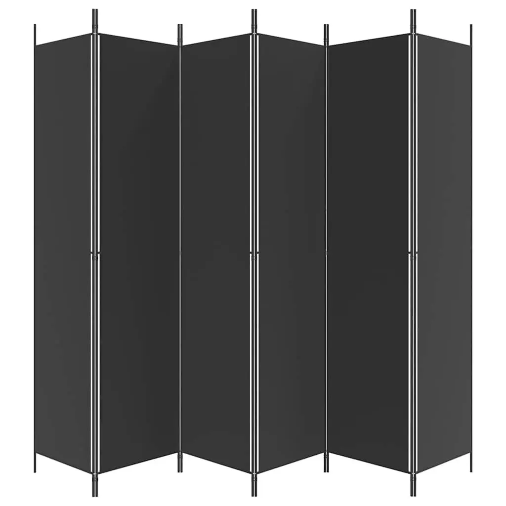 Room Divider Screen Fabric 300x220cm Foldable Black 6 Panel