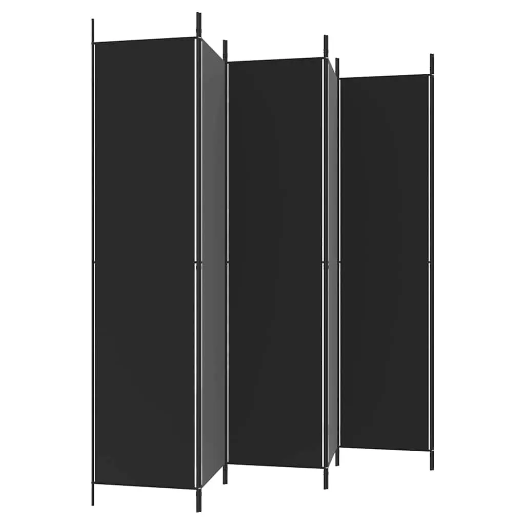 Room Divider Screen Fabric 300x220cm Foldable Black 6 Panel