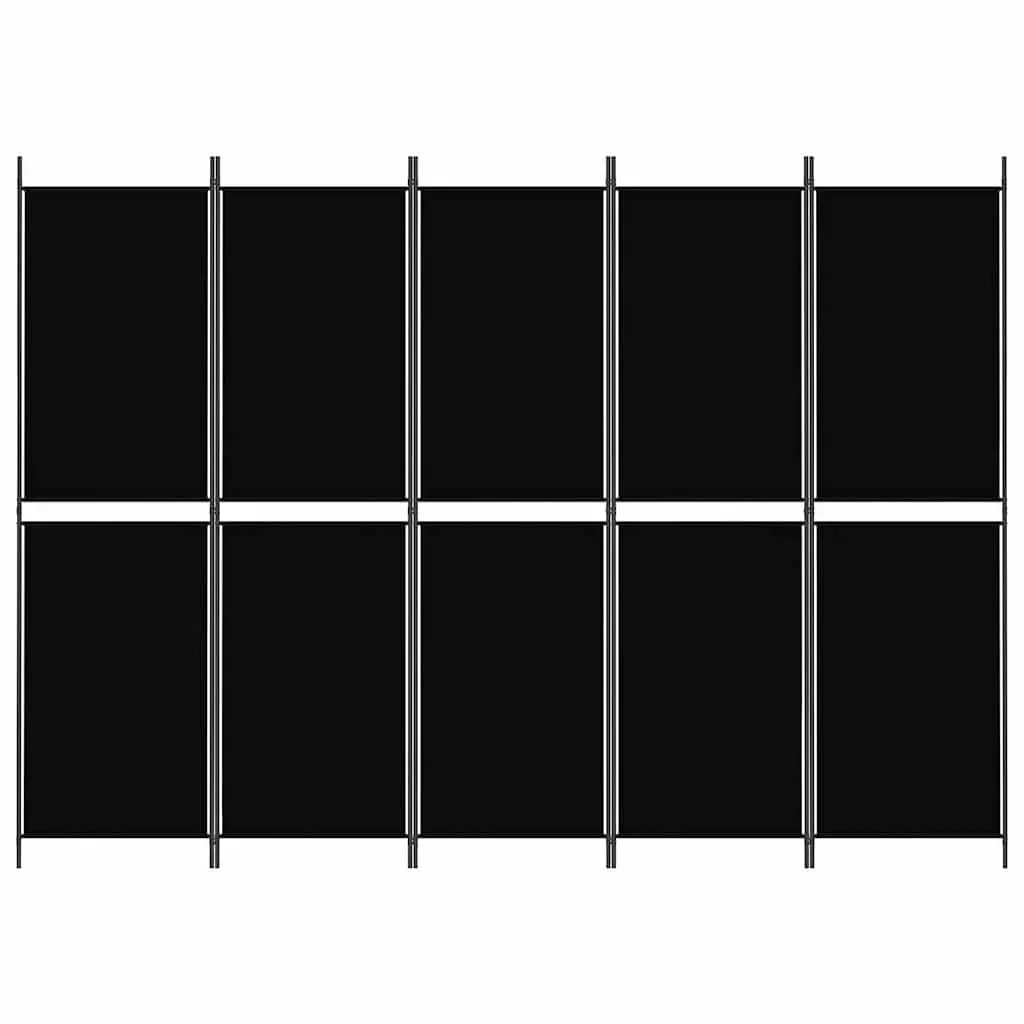 Black 5-Panel Folding Privacy Screen for Room Division