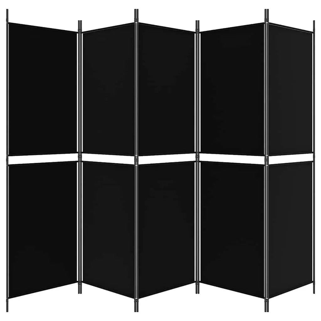 Black 5-Panel Folding Privacy Screen for Room Division
