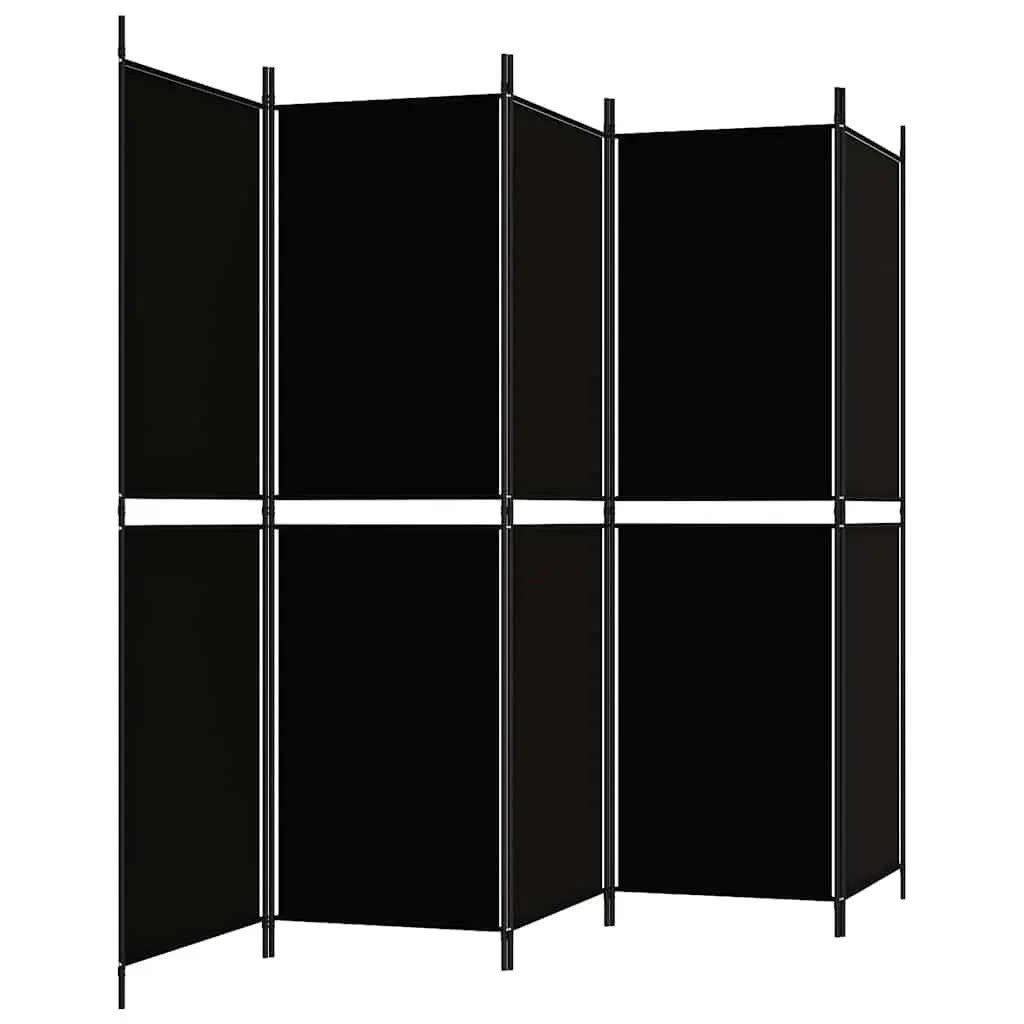 Black 5-Panel Folding Privacy Screen for Room Division