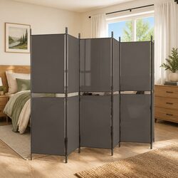 Quality 6-Panel Folding Screen Divider in Anthracite