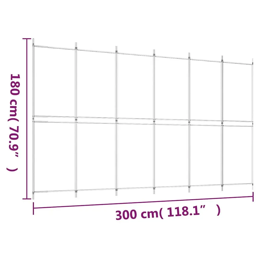 6-Panel Folding Screen Divider in Anthracite