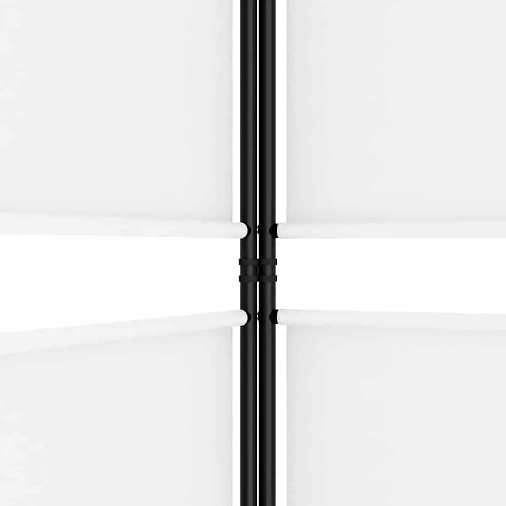 4-Panel White Fabric Room Divider Screen