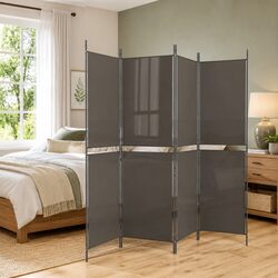 Quality 4-Panel Anthracite Room Divider Screen