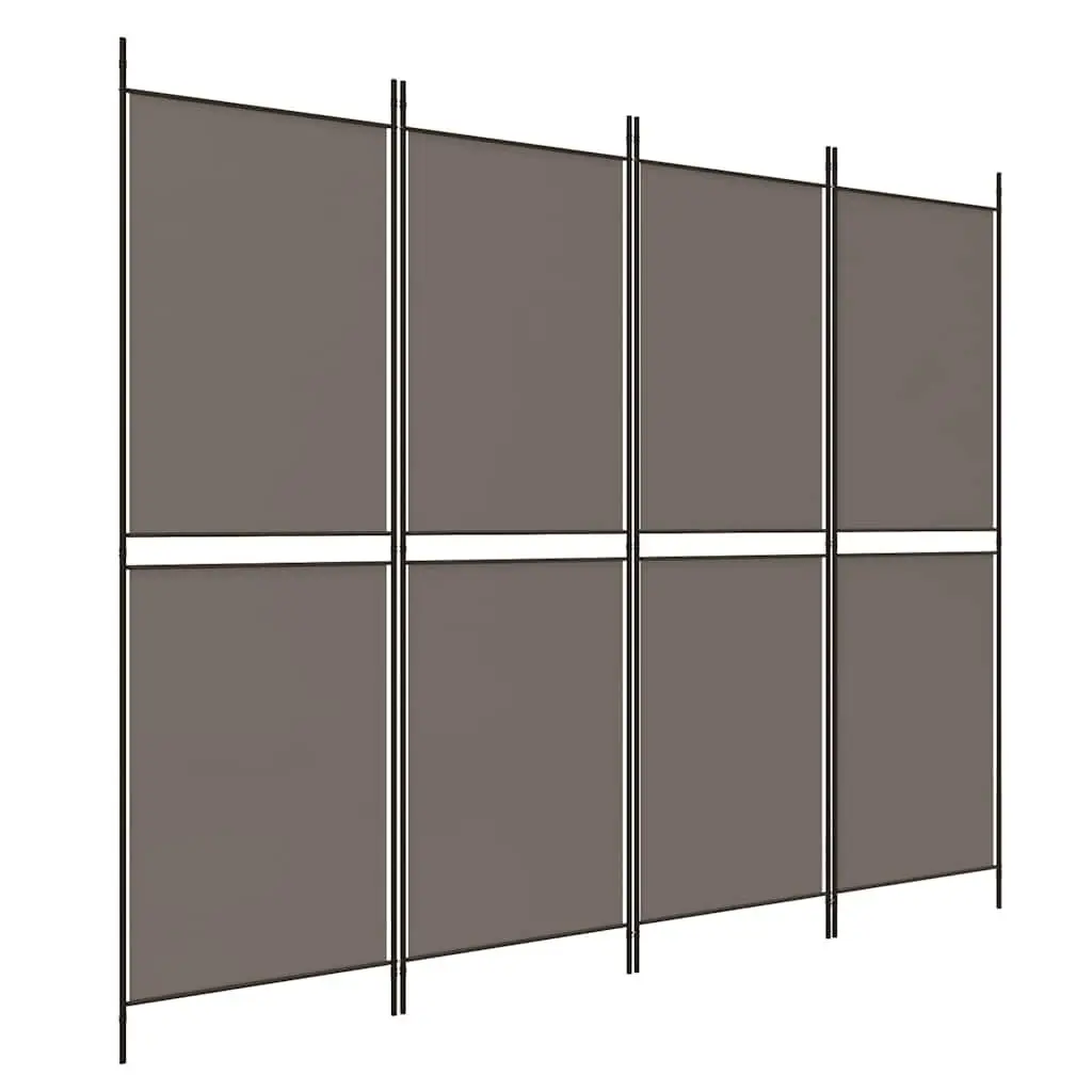 4-Panel Anthracite Room Divider Screen