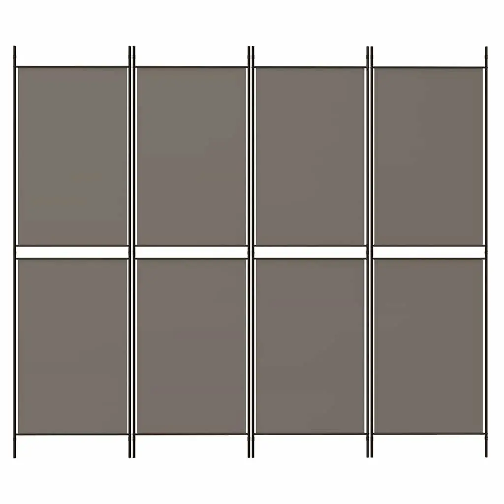 4-Panel Anthracite Room Divider Screen