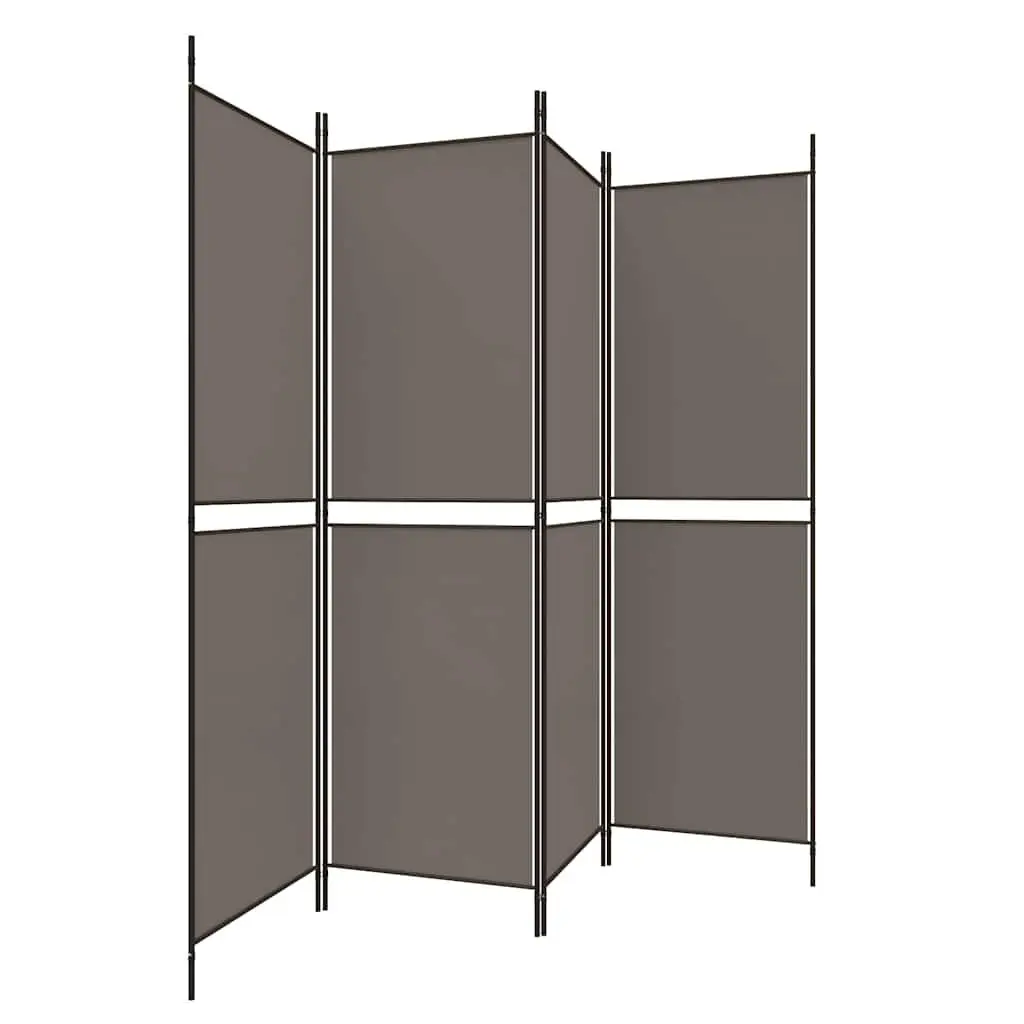 4-Panel Anthracite Room Divider Screen