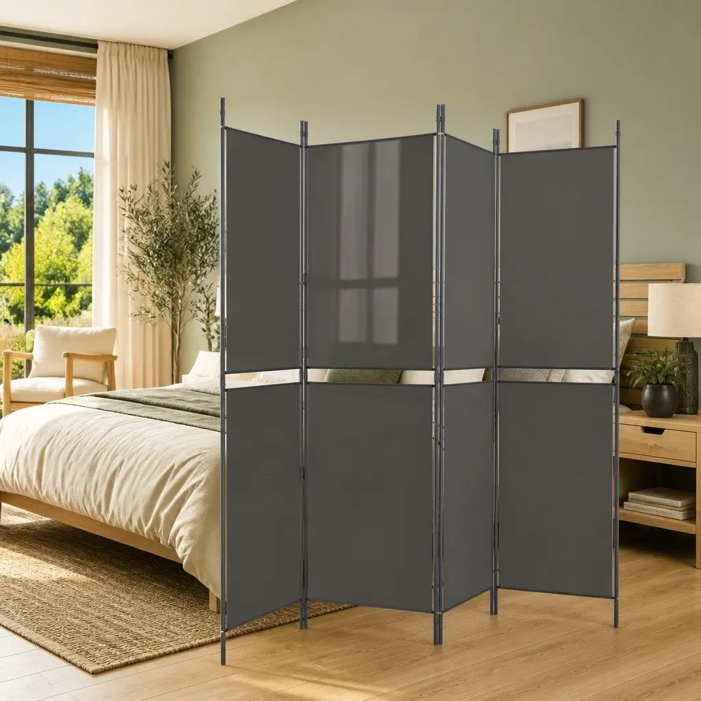 5-Panel Anthracite Fabric Room Divider