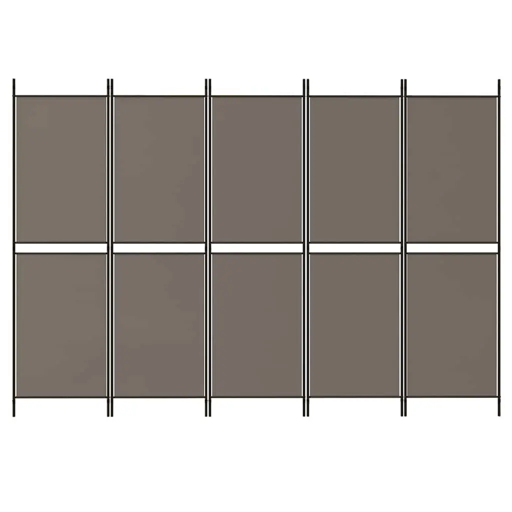 5-Panel Anthracite Fabric Room Divider