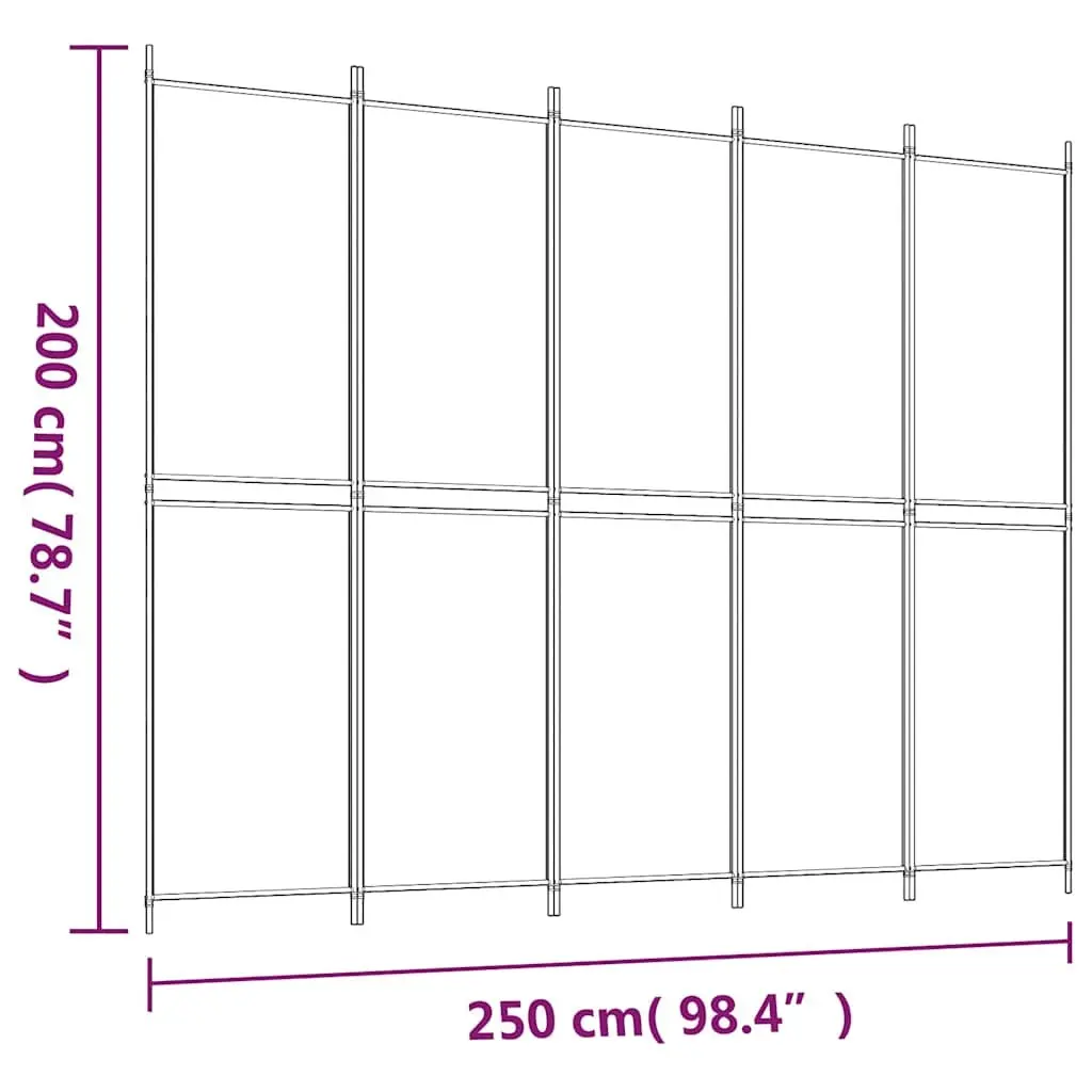5-Panel Anthracite Fabric Room Divider