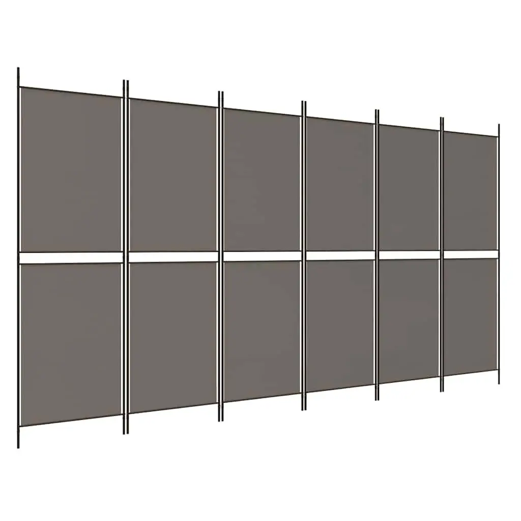 6-Panel Folding Room Divider in Anthracite