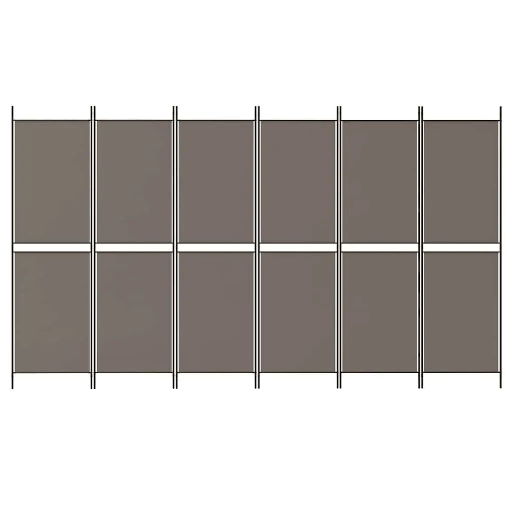 6-Panel Folding Room Divider in Anthracite