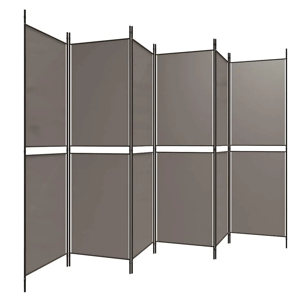 6-Panel Folding Room Divider in Anthracite