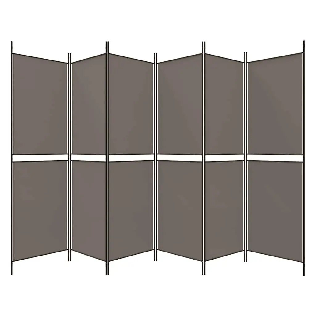 6-Panel Folding Room Divider in Anthracite