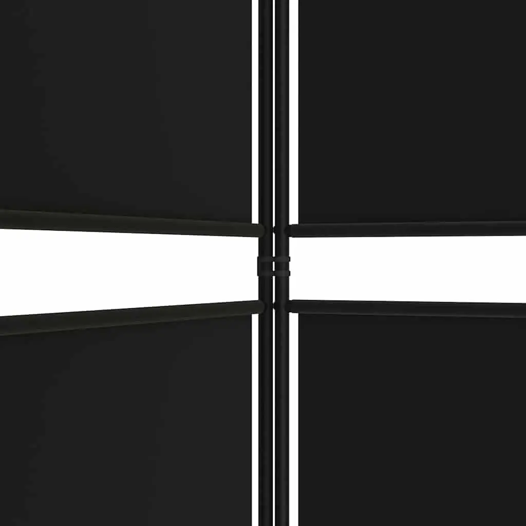 4-Panel Black Room Divider 200x220 cm