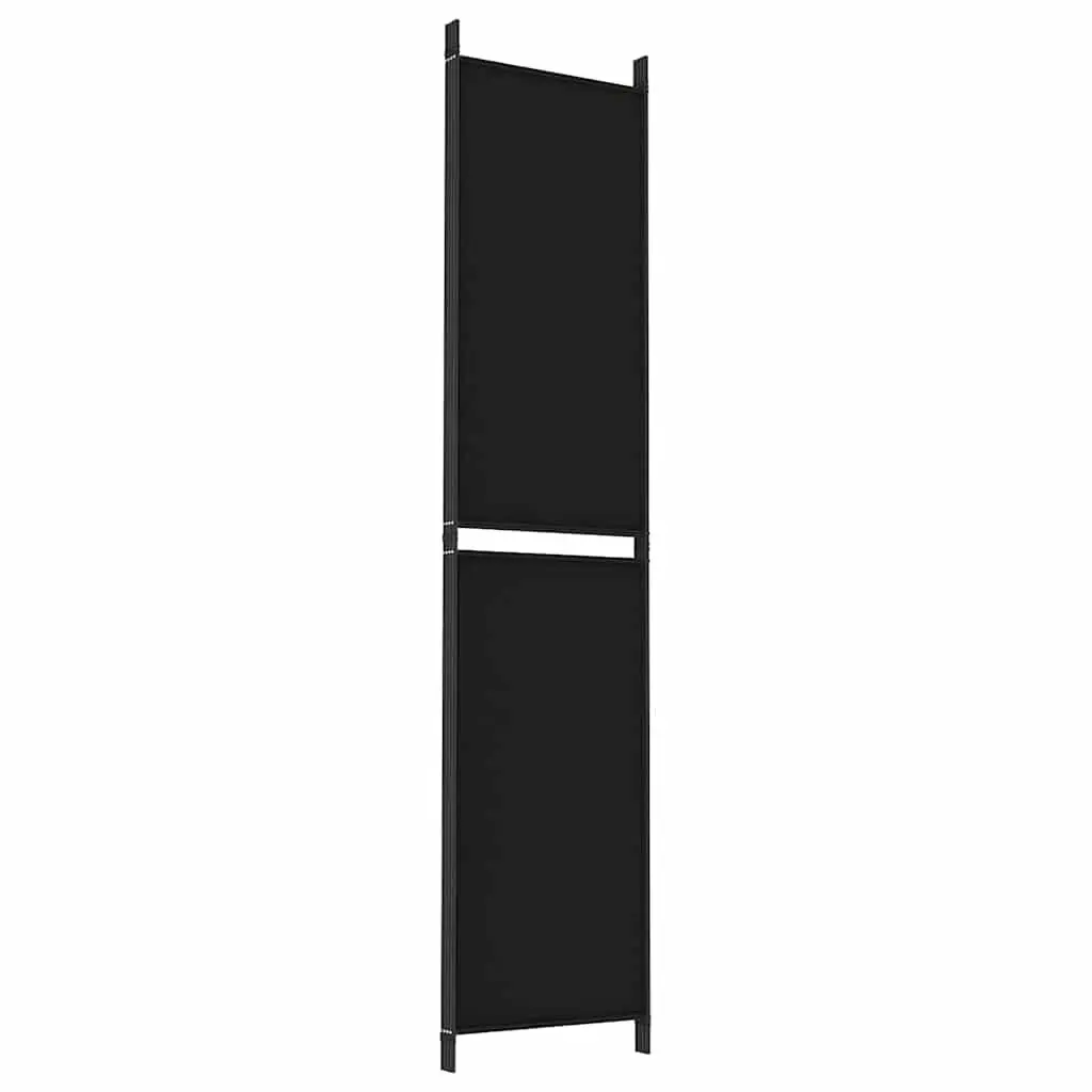 4-Panel Black Room Divider 200x220 cm